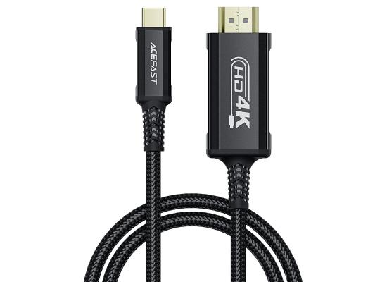 ACEFAST C1-10 AceWire Pro 1.8M USB-C To HDMI Aluminium Alloy Connectors HD Video Cable 4K - Black